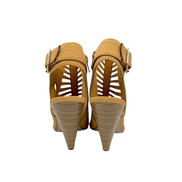 Heart-In-D "Shaky-S" Strappy Peep Toe Slingback Sandals – Chunky Heel – Size 8.5 - Picture 4 of 8